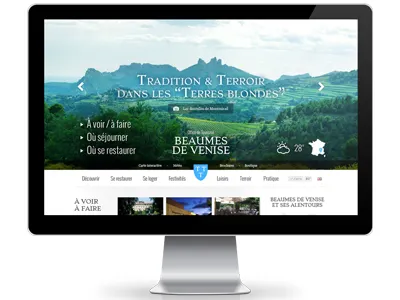 Beaume De Venise green shield slider tourism