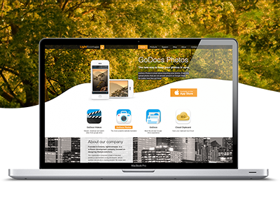 Lightroomapps website design about apps icons landing responsive ui web