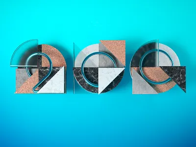 200 3d cinema4d c4d glass illustration lettering marble metal numbers vray
