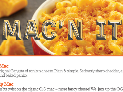 Mac'n It Menu cheese header mac mac and cheese macaroni menu