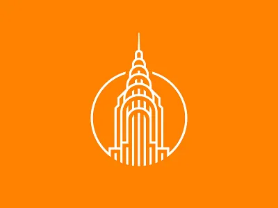 Chrysler building chrysler city icon illustration logo new york skyscraper