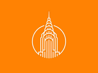 Chrysler building chrysler city icon illustration logo new york skyscraper