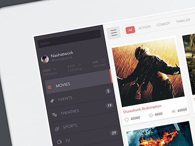 Showstopper - Concept app entertainment flat ios ipad movie nashatwork television