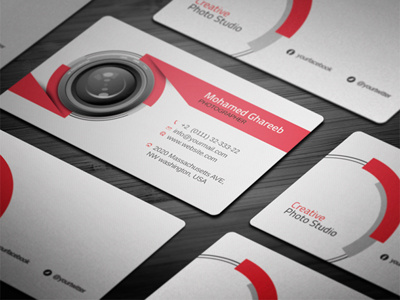 Creative Photographer Business Card 2 2 side 3 color set 300 dpi awesome business card creative photographer print ready psd rounded corners squared corners stylish
