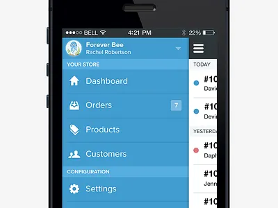 Shopify Navigation ios7 iphone menu navigation