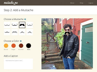 Mustache.me flat mustache webdesign