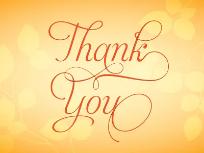 Thank You curve fall flourish hand script layer movement ornament script shadow swirl thank you