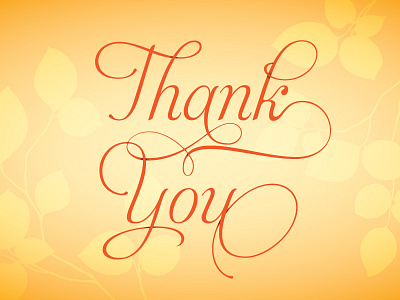 Thank You curve fall flourish hand script layer movement ornament script shadow swirl thank you
