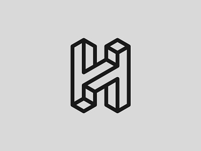 H architectural black h logo mark simple