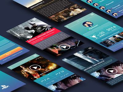 Playstation App Concept WIP app batman design game gaming interface ios7 iphone mobile playstation ps4 ui