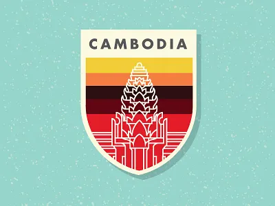 Holiday in Cambodia badge cambodia patch shield texture vector