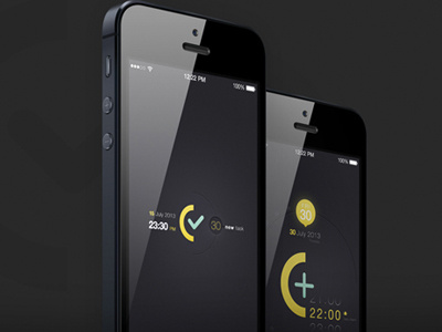 Task app black iphone phone task yellow