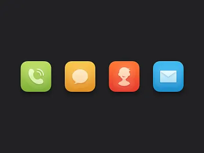 Theme call clean color contact email icon message