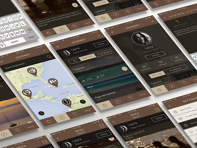 Journey App - Screens brown ios7 iphone iphone 5c iphone 6 settings travel vintage