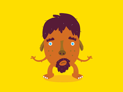 Happy Movember beard doodle illustration monster movember red