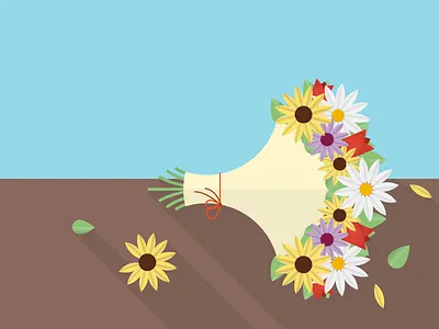 Abandoned Bouquet of Flowers flowers illustration