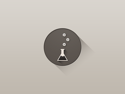 Optimization Icon beaker cog icon long longshadow shadow vector