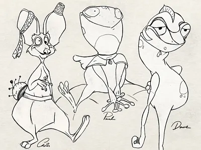Sketch character drawing frog mouse sketch