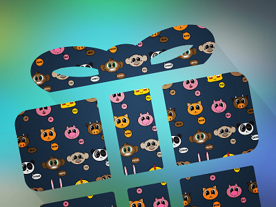 Gift wrapping box chicken colorful gift koala kow monkey panda paper pig visualcookies