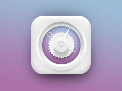 Randomness clean clock design icon interface settings ui widget wistudios