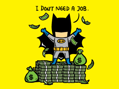 Part Time Job 010 No Job batman comic cute dc flying mouse 365 funny job lol movie pop culture super heroes