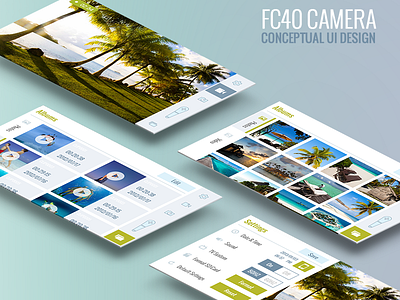 camera APP conceptual design conceptual falt ui white