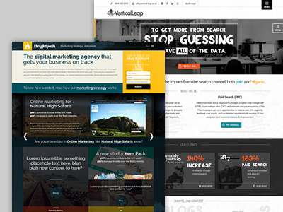 New sites coming for Vertical Leap & Brightpath blue design homepage layout orange website white yellow