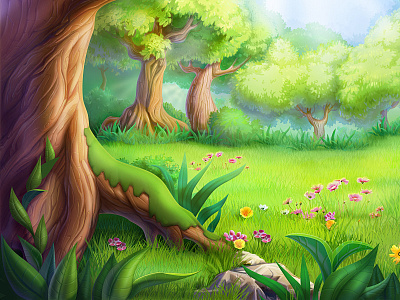 Songs from the wood artua background flower forest grass green icon illustration leaf song tree wood