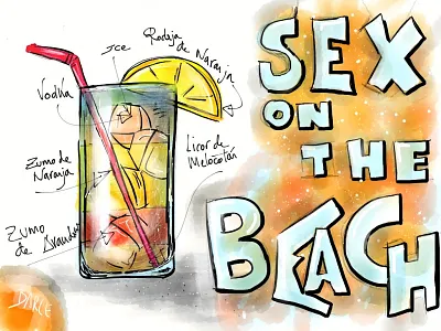 Sex on the beach cocktail art cocktail drawing drink hand drawing illustration inspiration ipad madewhitpaper paper 53 sex sketch