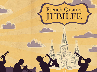 French Quarter Jubilee invite french quarter illustration invite new orleans