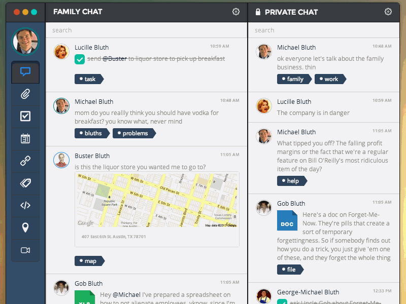 Chat App Scroll Effects [Gif] app bootstrap chat flat gif icomoon nopsd tasks ui ux