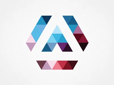 Personal Branding Project blue branding clean geometric identity logo maroon negative space red simple triangle