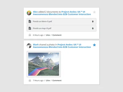 Newsfeed Cards card enterprise feed light newsfeed social ui user experience user interface ux