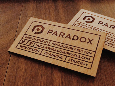 Paradox Design Studio - Business Cards business cards vintage wood