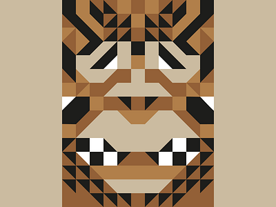 Monkey monkey mosaic pattern pixel square triangle