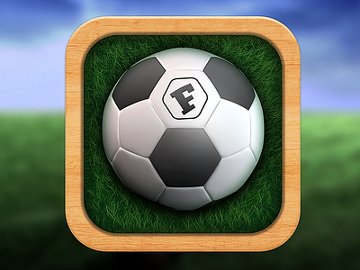 Fanster App Icon app fanster grass icon ios skeumorph soccer sport wood