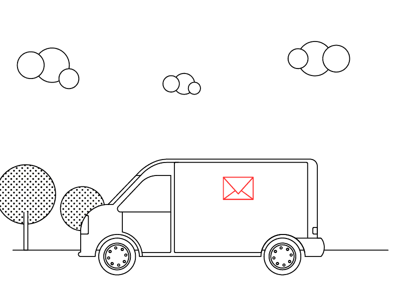 Van animation illustration infographic motion graphic van video