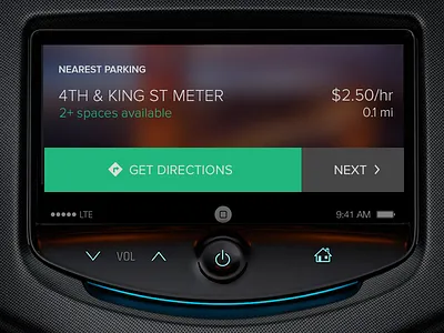 In-Dash Parking Concept car concept dash parking ui