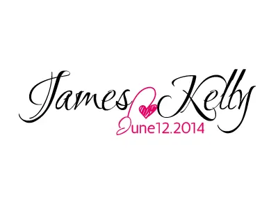 James And Kelly Wedding Logo branding design heart identity logo love wedding