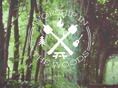 Worship in the Woods church design logo type typography vector woods worship