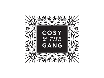 Cosy & The Gang Logo C bold branches branding classic floral logo