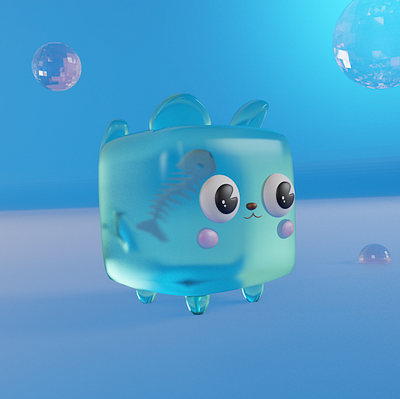 Jelly Cat 3d b3d blender cat illustration