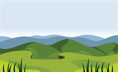 Lanscape 01 design grass hills illustration landscape mountains perspective stylized