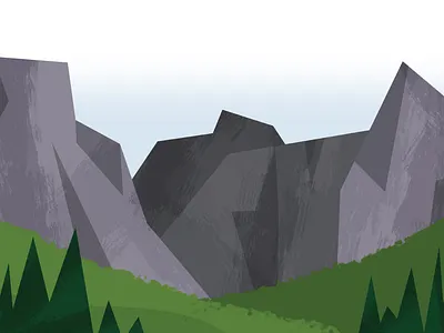 Landscape 02 design hills illustration landscape mountains nature rock stylized texture trees