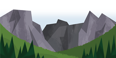 Landscape 02 design hills illustration landscape mountains nature rock stylized texture trees