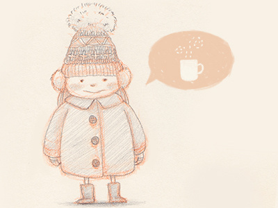 Winter Approaching cold drawing drink girl illustration sketch warm winter