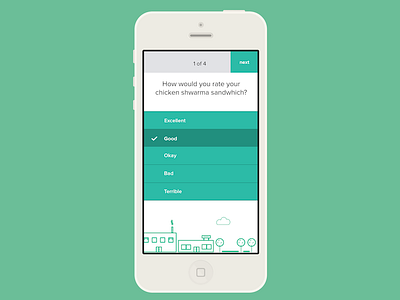 Simple Survey Page app flat green illustrations ios7 ui