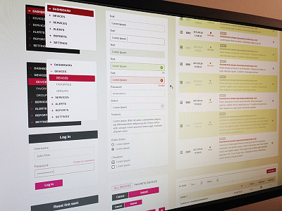 UI Kit for Stream Monitoring App app buttons components design form login menu software stream monitoring table ui ui kit