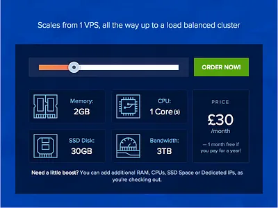 Kloud pricing slider cloud hanno hosting icons kloud pictograms pricing slider ui uk vps web design