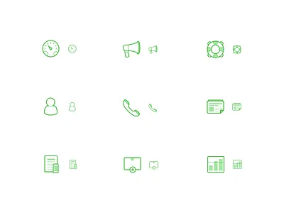 Icon set 1.0 add on call campaign deal icon megaphone news phone profile statistics support